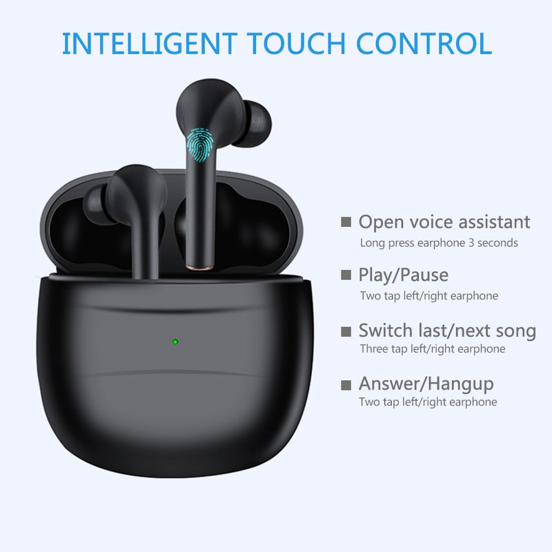 Generic - J3 TWS BT5.0 Wireless Half-in Ear Auto Pairing Touch Control Noise Reduction Earphones With Microphone White - Image 1