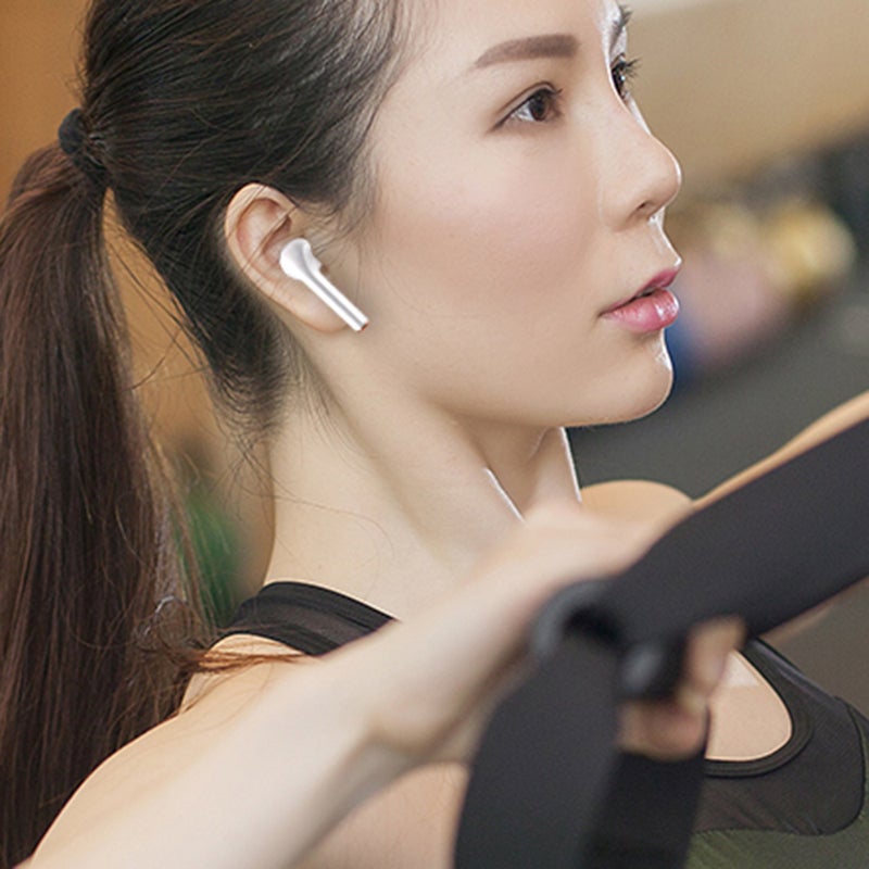 Generic - J3 TWS BT5.0 Wireless Half-in Ear Auto Pairing Touch Control Noise Reduction Earphones With Microphone White - Image 1