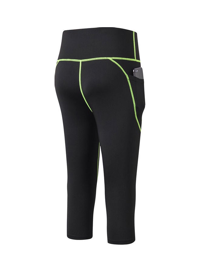 Generic Yoga Leggings Capri Pants Quick Dry High Waist Pocket Bodycon Jogging Workout Gym Fitness Sport Trousers S 20 x 5 x 12cm  - Image 3