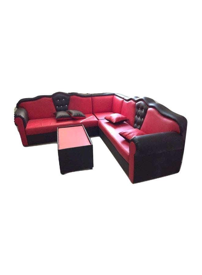 Generic L Shape Mab Sectional Sofa Set 250x94x80 Black/Red 250x80x94cm 