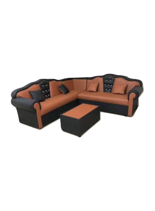 أريكة ماب مقسمة على شكل L 250x94x80 5 مقاعد أسود/بني