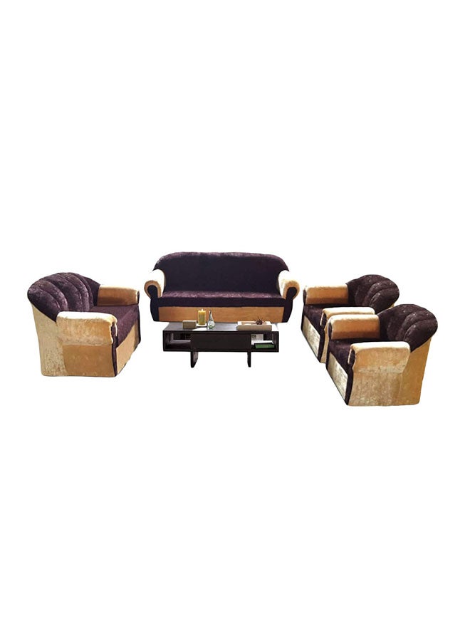 Generic - 7-Seater Mab Sectional Sofa Set 200x94x80 Brown/Beige - Image 1