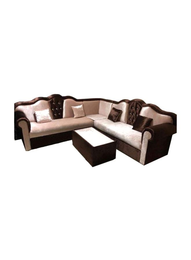 Generic - L Shape Mab Sofa Set 250x94x80 Beige/Brown - Image 1
