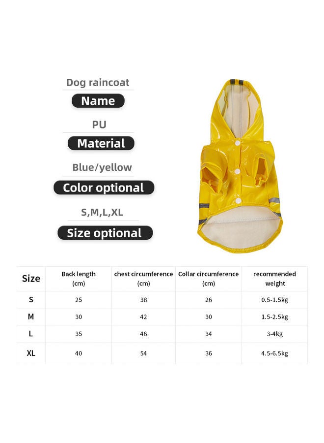 Raincoat for Pet with Reflective Strip Hoodie Yellow 15.00 x 3.00 x 15.00cm - Image 3
