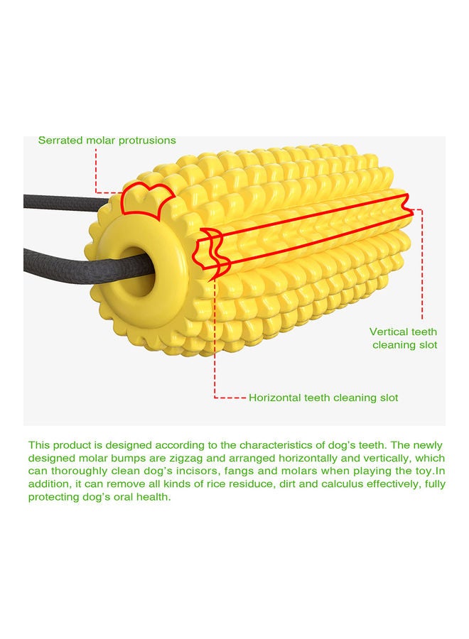 لعبة مضغ وفرشاة أسنان للحيوانات الأليفة أصفر 14.70 x 6.80 x 12.70سم - Image 4