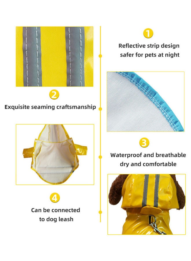 Raincoat for Pet with Reflective Strip Hoodie Yellow 15.00 x 3.00 x 15.00cm - Image 3