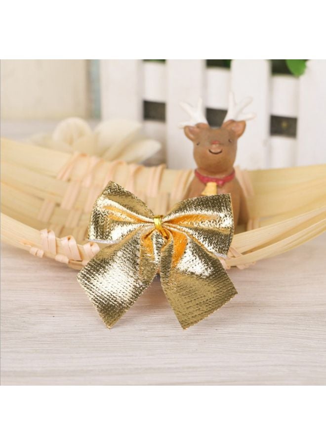 12-Piece Decorative Glitter Bow Set Gold 20x1x10cm - Image 2