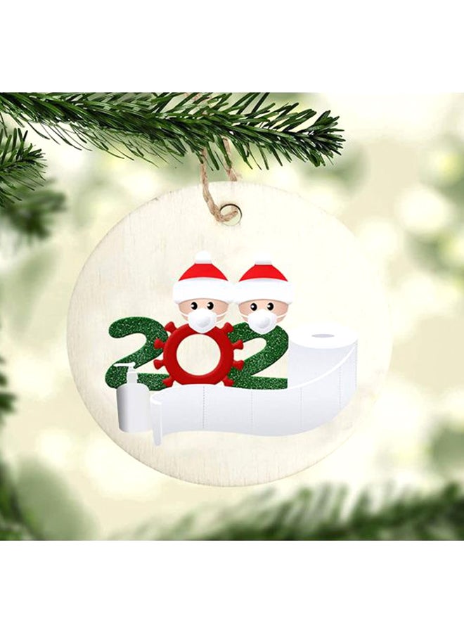 4-Piece Tree Hanging Ornament Beige/Red/Green 8.5x1x8.5cm  - Image 3