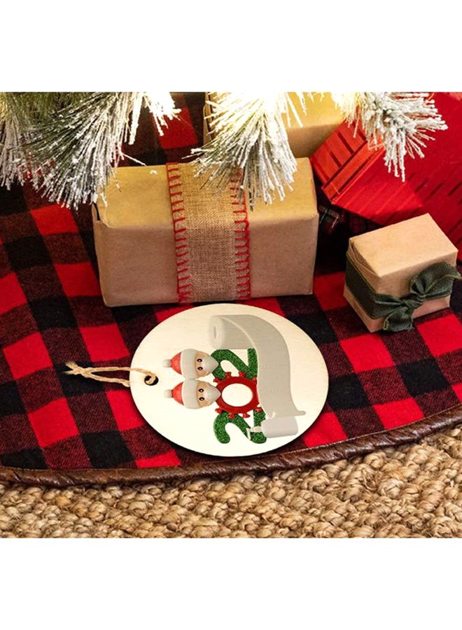 4-Piece Tree Hanging Ornament Beige/Red/Green 8.5x1x8.5cm  - Image 5