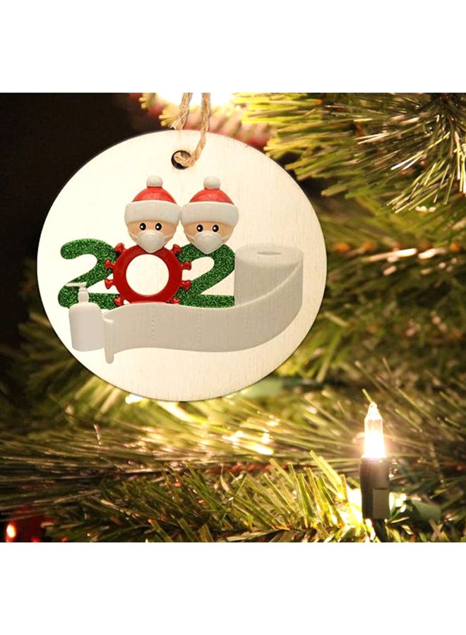 4-Piece Tree Hanging Ornament Beige/Red/Green 8.5x1x8.5cm  - Image 2