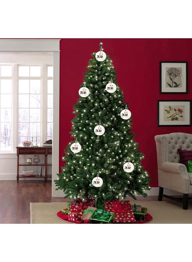 4-Piece Tree Hanging Ornament Beige/Red/Green 8.5x1x8.5cm