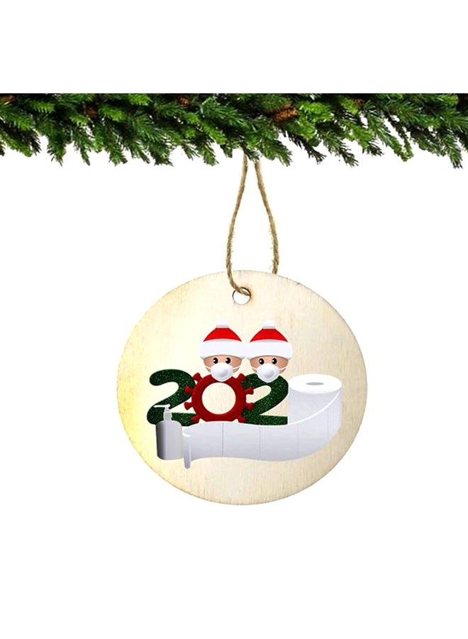 4-Piece Tree Hanging Ornament Beige/Red/Green 8.5x1x8.5cm  - Image 4