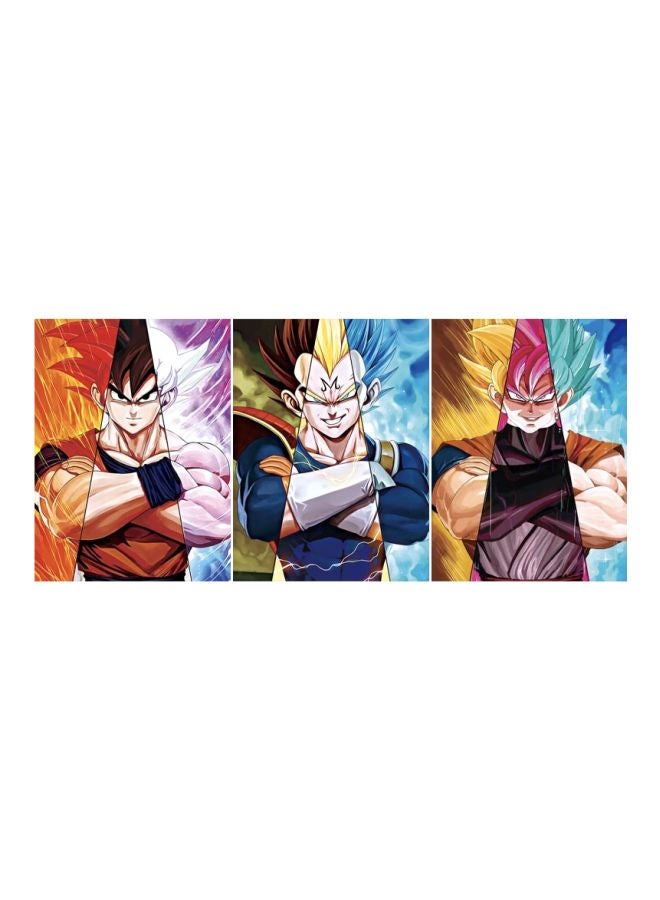 Anime Dragonball 3D Poster Without Frame Multicolour 30x40cm