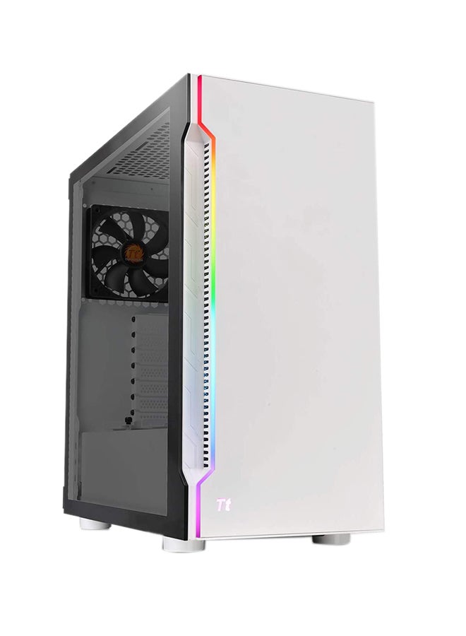 Thermaltake - H200 Tempered Glass Snow Edition RGB Light Strip ATX Mid Tower Case With 120mm Rear Fan Pre-Installed - Image 1