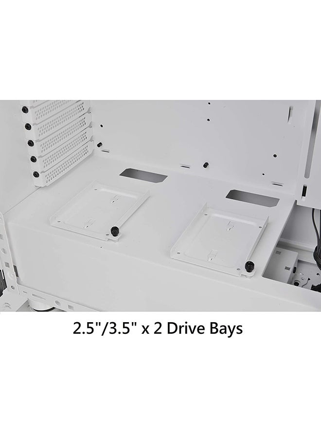 Thermaltake - H200 Tempered Glass Snow Edition RGB Light Strip ATX Mid Tower Case With 120mm Rear Fan Pre-Installed - Image 1