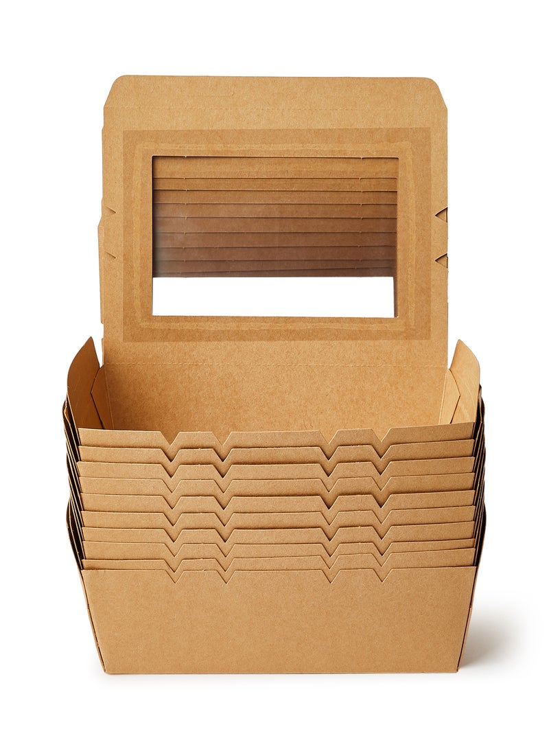 Hotpack Kraft Pe Lunch Box With Window Brown - Image 1