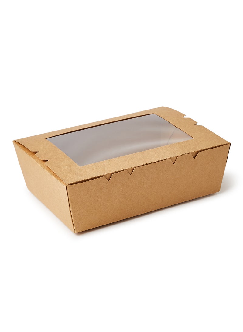 Hotpack Kraft Pe Lunch Box With Window Brown - Image 2