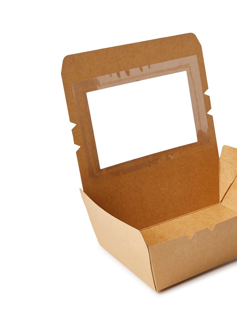 Hotpack Kraft Pe Lunch Box With Window Brown - Image 3