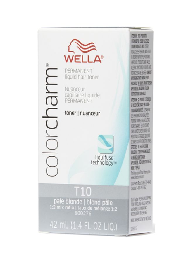 WELLA - Colorcharm Permanent Liquid Hair Toner T10 Pale Blonde 42ml - Image 1