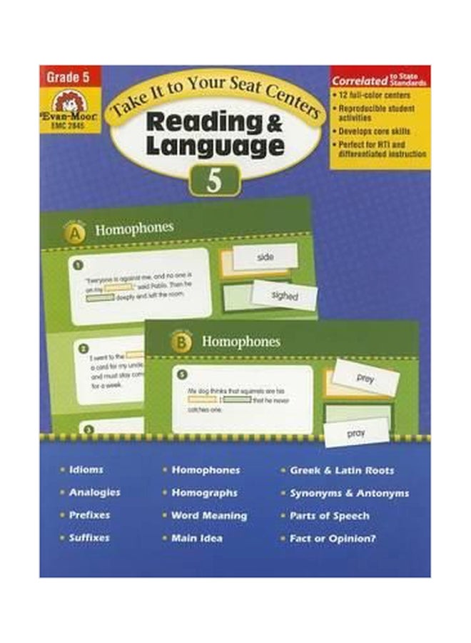 Take It to Your Seat Centers: Reading & Language, Grade 5 Paperback English by Joy Evans - 01032018 