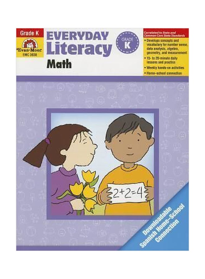 Everyday Literacy Math Grade K Paperback English by Evan-Moor Educational Publishers - 01032018 