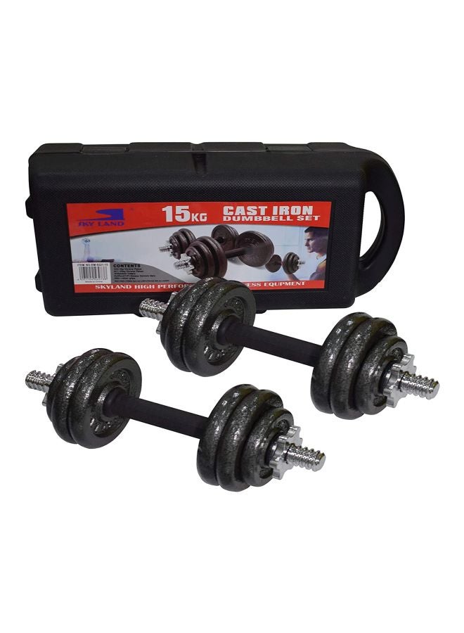 Sky Land 19-Piece Cast Iron Dumbell Set 15kg - Image 1