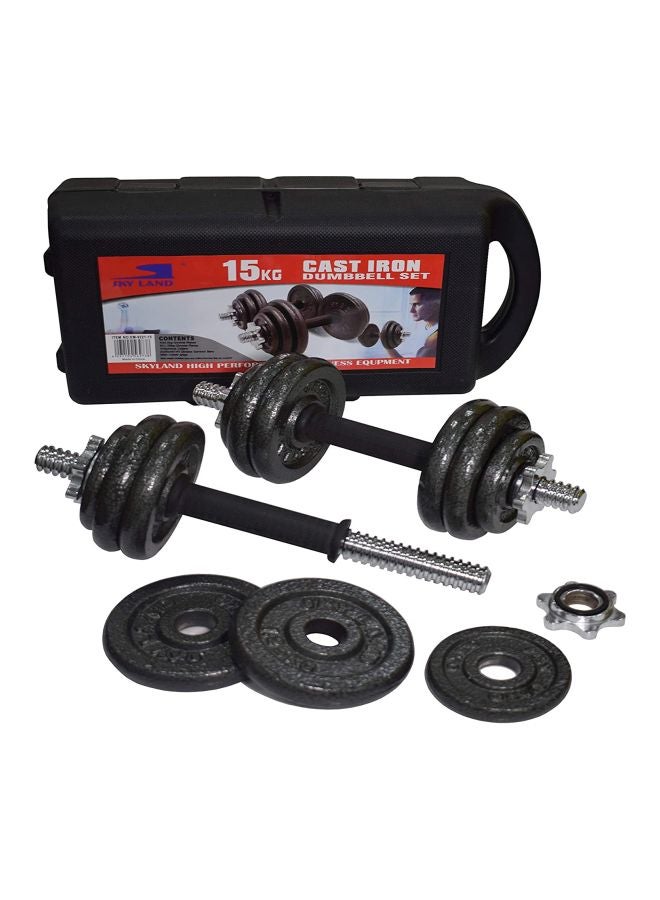 Sky Land 19-Piece Cast Iron Dumbell Set 15kg - Image 3