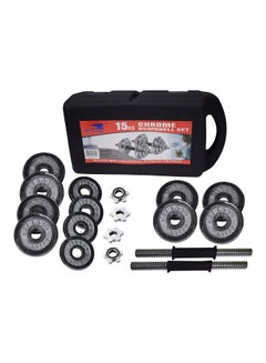 19-Piece Chrome Dumbell Set 15kg