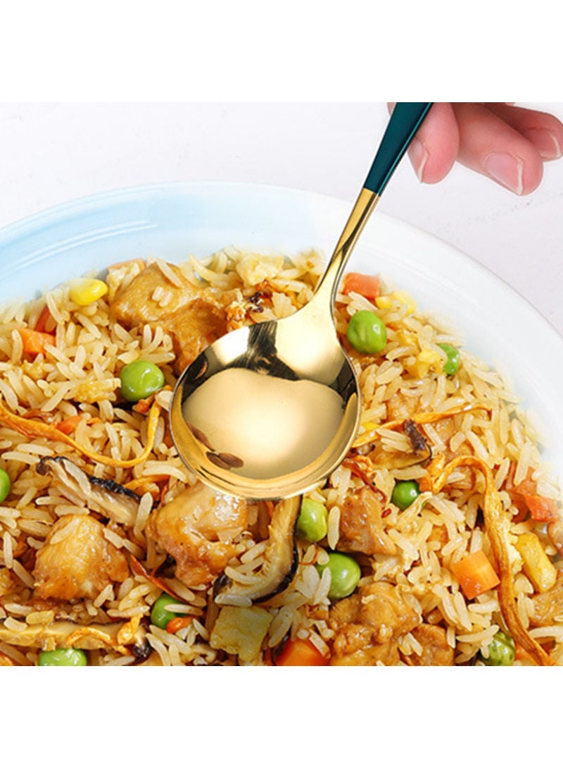 EHOME 3 Pieces Long Handle Steel Spoon Multicolour 16cm - Image 3