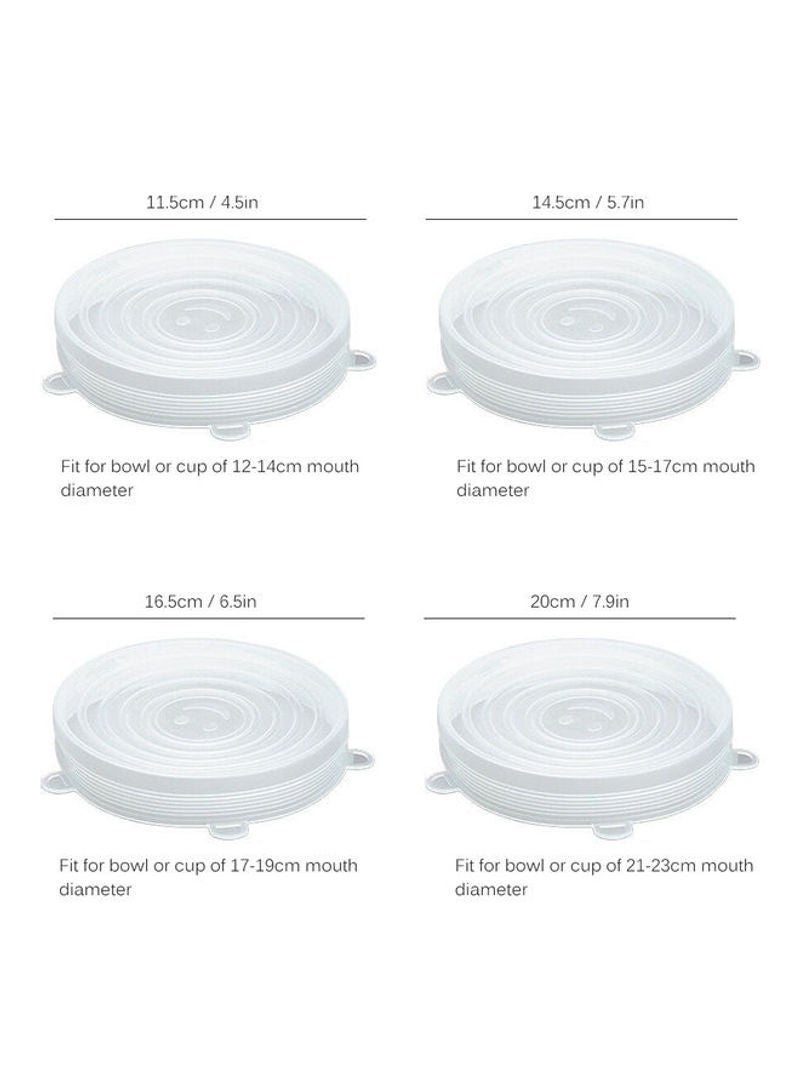 6-Piece Silicone Stretch Reusable Cover Set For Bowl Cups Cans Container Multicolour 22x2.5x22cm  - Image 3