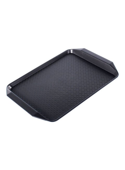 17-Inch x 12-Inch Rectangular Non-slip Surface Serving Tray Black 43x2.5x30cm