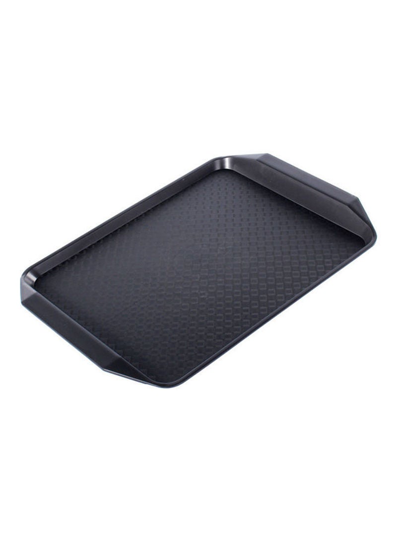 17-Inch x 12-Inch Rectangular Non-slip Surface Serving Tray Black 43x2.5x30cm
