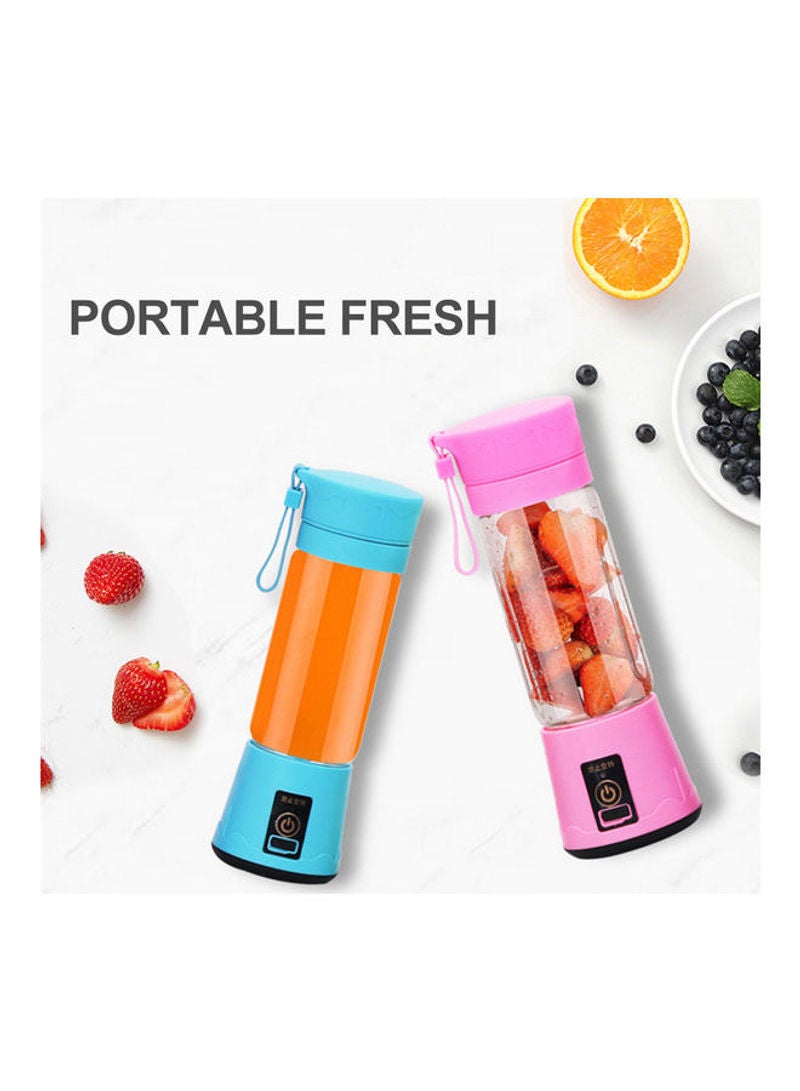 380ml Portable USB Handheld Rechargeable Juicer Cup Blender With 6-Blades 0 L H34209P-KM Pink - Image 3