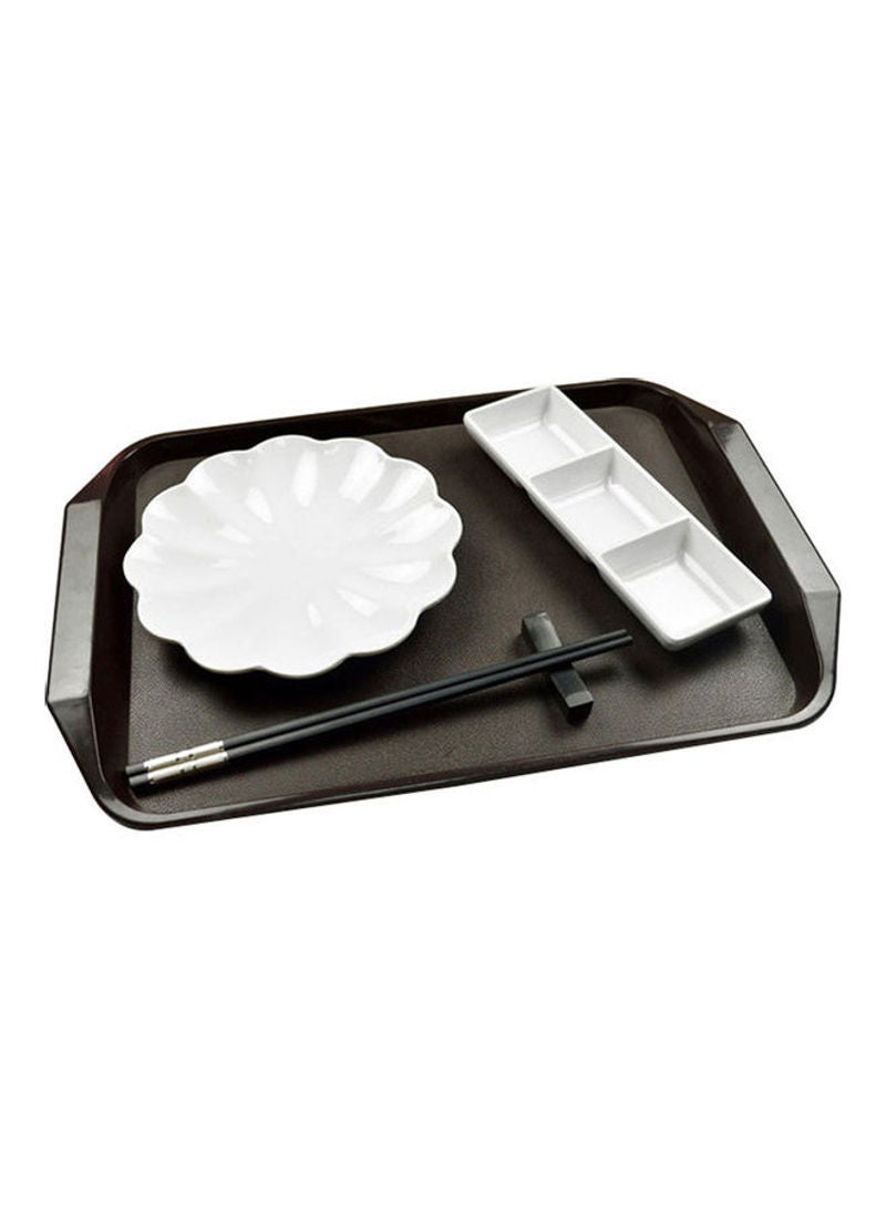 17-Inch x 12-Inch Rectangular Non-slip Surface Serving Tray Black 43x2.5x30cm