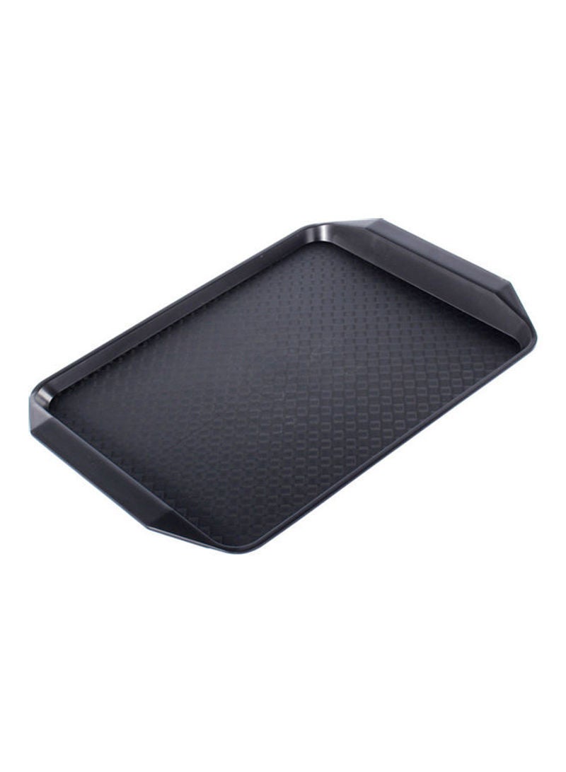 17-Inch x 12-Inch Rectangular Non-slip Surface Serving Tray Black 43x2.5x30cm