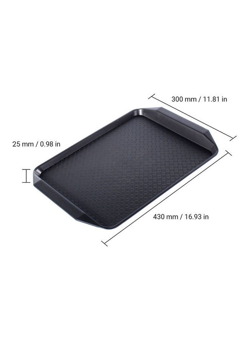 17-Inch x 12-Inch Rectangular Non-slip Surface Serving Tray Black 43x2.5x30cm