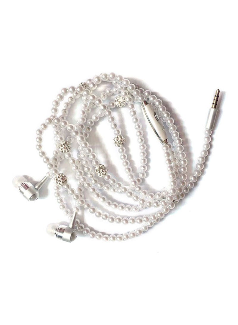 Necklace Wheat Wired In-Ear Headphones White  - Image 1