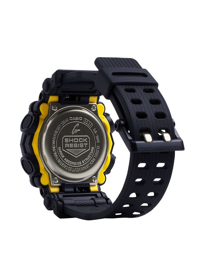 جي شوك ساعة يد بعقارب ورقمية دائرية الشكل بسوار من الراتنج مقاس 52 مم - لون أسود - طراز GA-900-1ADR للرجال - Image 2