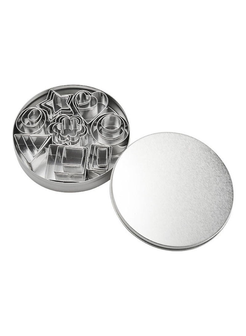 24-Piece  Stainless Steel Cookie Cutters Mold Set Silver 12.5x2.5x12.5cm