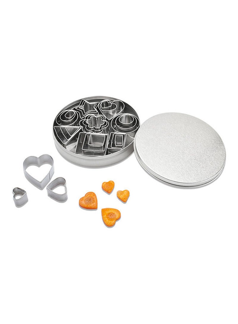 24-Piece  Stainless Steel Cookie Cutters Mold Set Silver 12.5x2.5x12.5cm