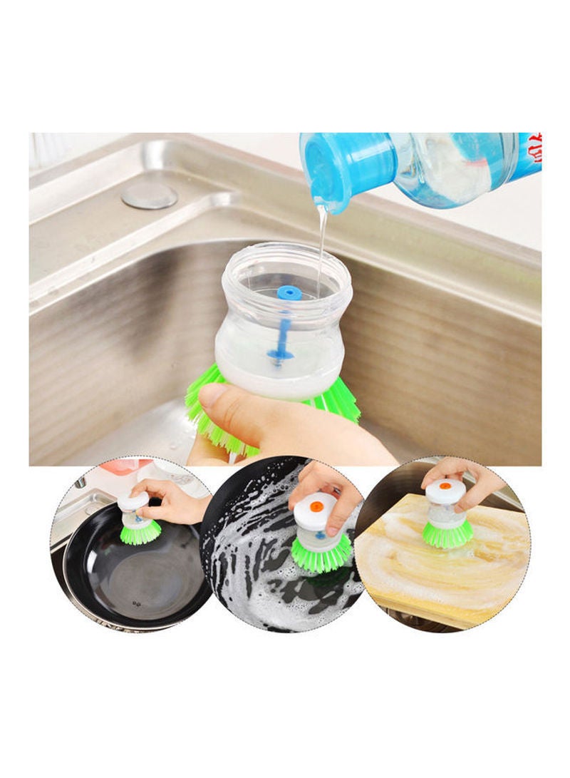 Generic Dish Scrubber Brush With Soap Dispenser Multicolour 9x5x6cm  - Image 4