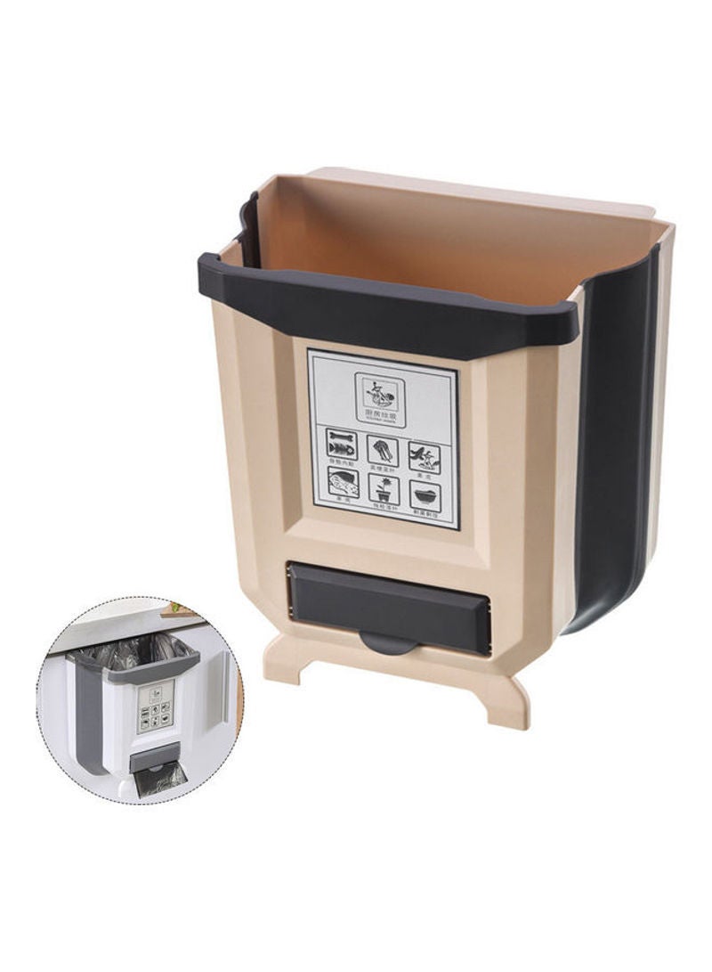 Mini Hanging Garbage Can Beige 26x6x24cm  - Image 2