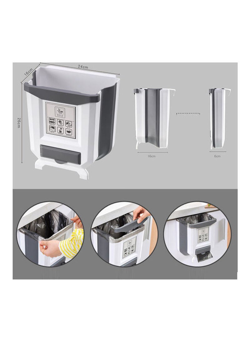 Mini Hanging Garbage Can White 26x6x24cm