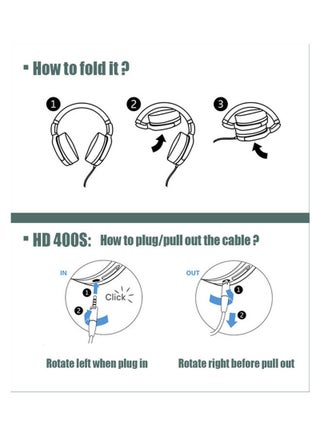 سماعات الرأس السلكية بتصميم يغطي الأذن مع ميكروفون طراز HD400S أسود - view 5