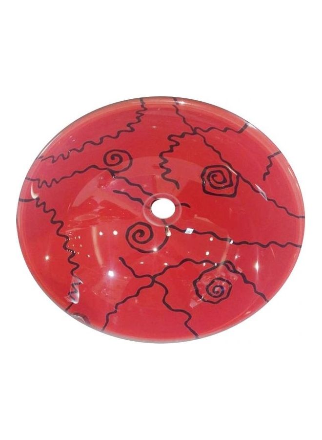 Decorative Glass Bath Basin Without Holder Red/Blue