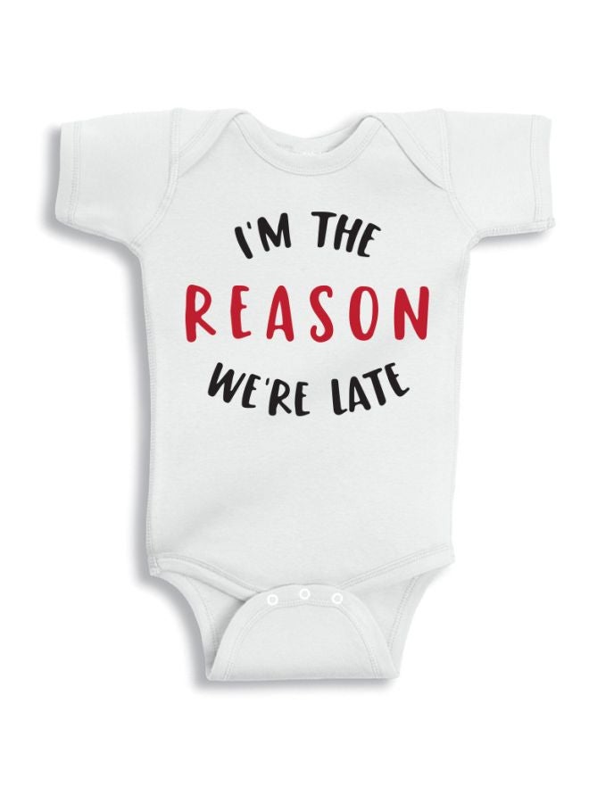 Twinkle Hands I Am The Reason We Are Late Onesie White