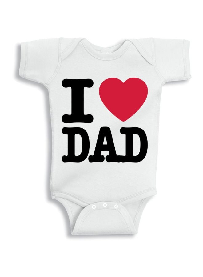 Twinkle Hands I Love Dad Printed Onesie White/Red/Black 