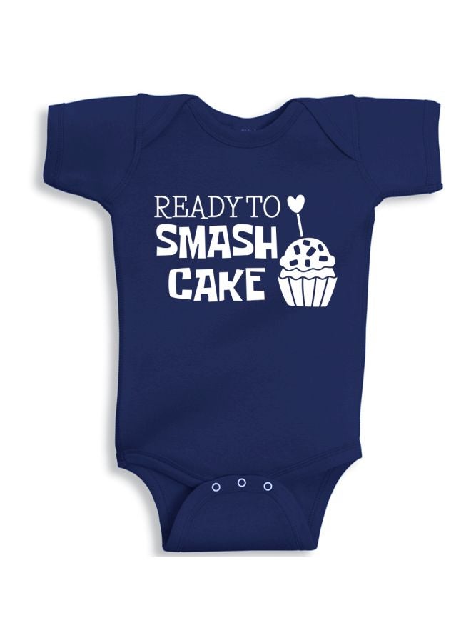 Twinkle Hands Ready To Smash Cake Printed Onesie Navy/White