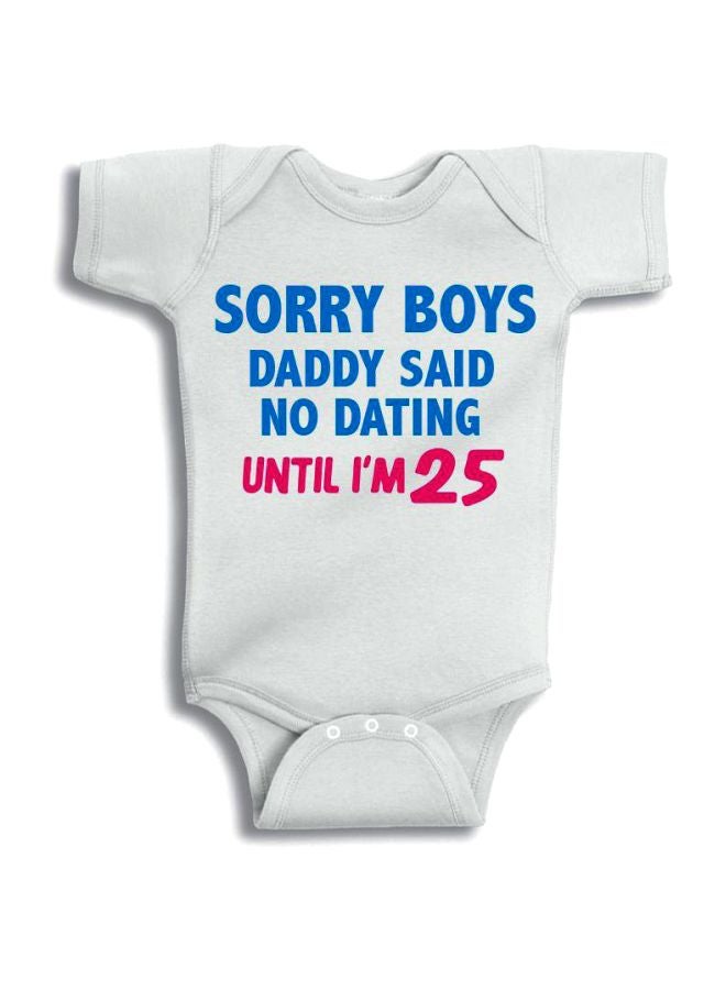 Twinkle Hands Sorry Boys Printed Onesie White/Blue/Pink  - Image 1