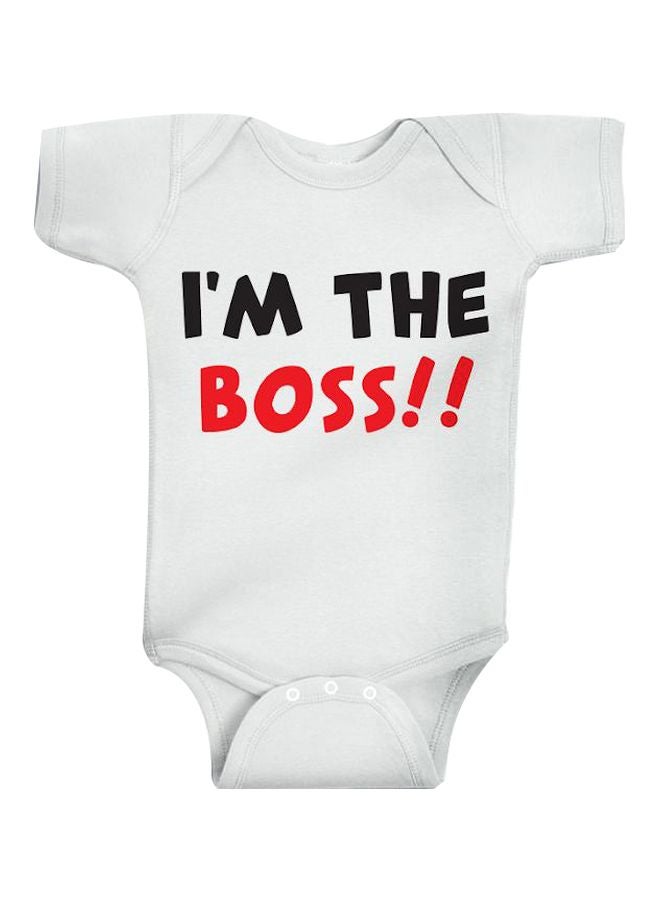 I'm The Boss Printed Onesie White/Black/Red - v1607516604/N42776068V_1